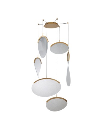 OASIS * LAMPARA LED 80W ORO - 6 COLGANTES- DIMABLE TRIAC